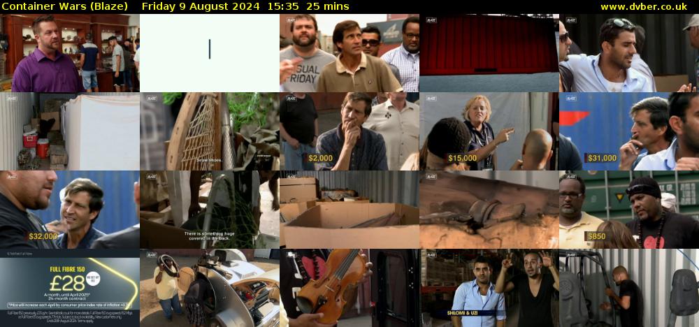 Container Wars (Blaze) Friday 9 August 2024 15:35 - 16:00