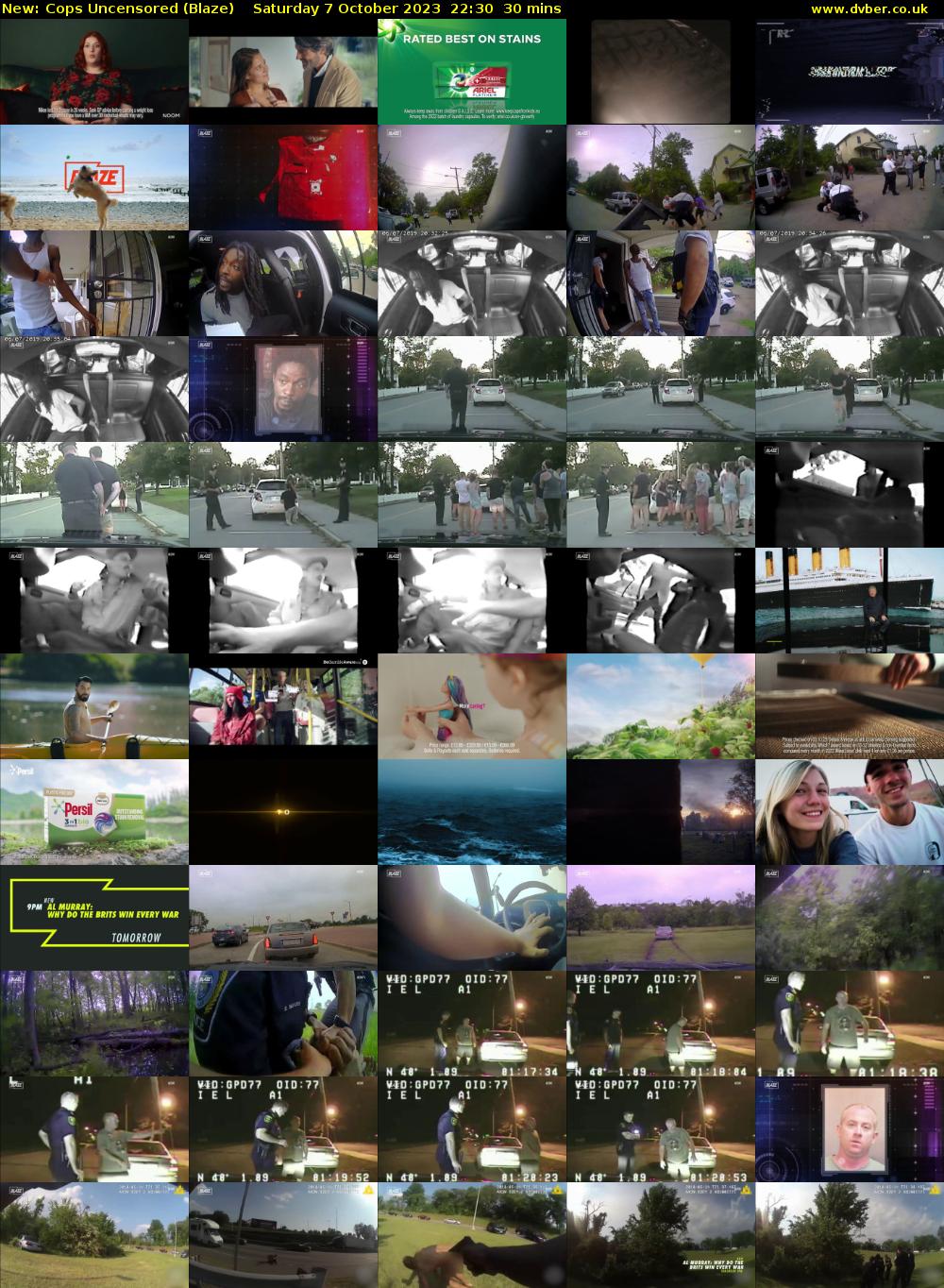 Cops Uncensored (Blaze) Saturday 7 October 2023 22:30 - 23:00