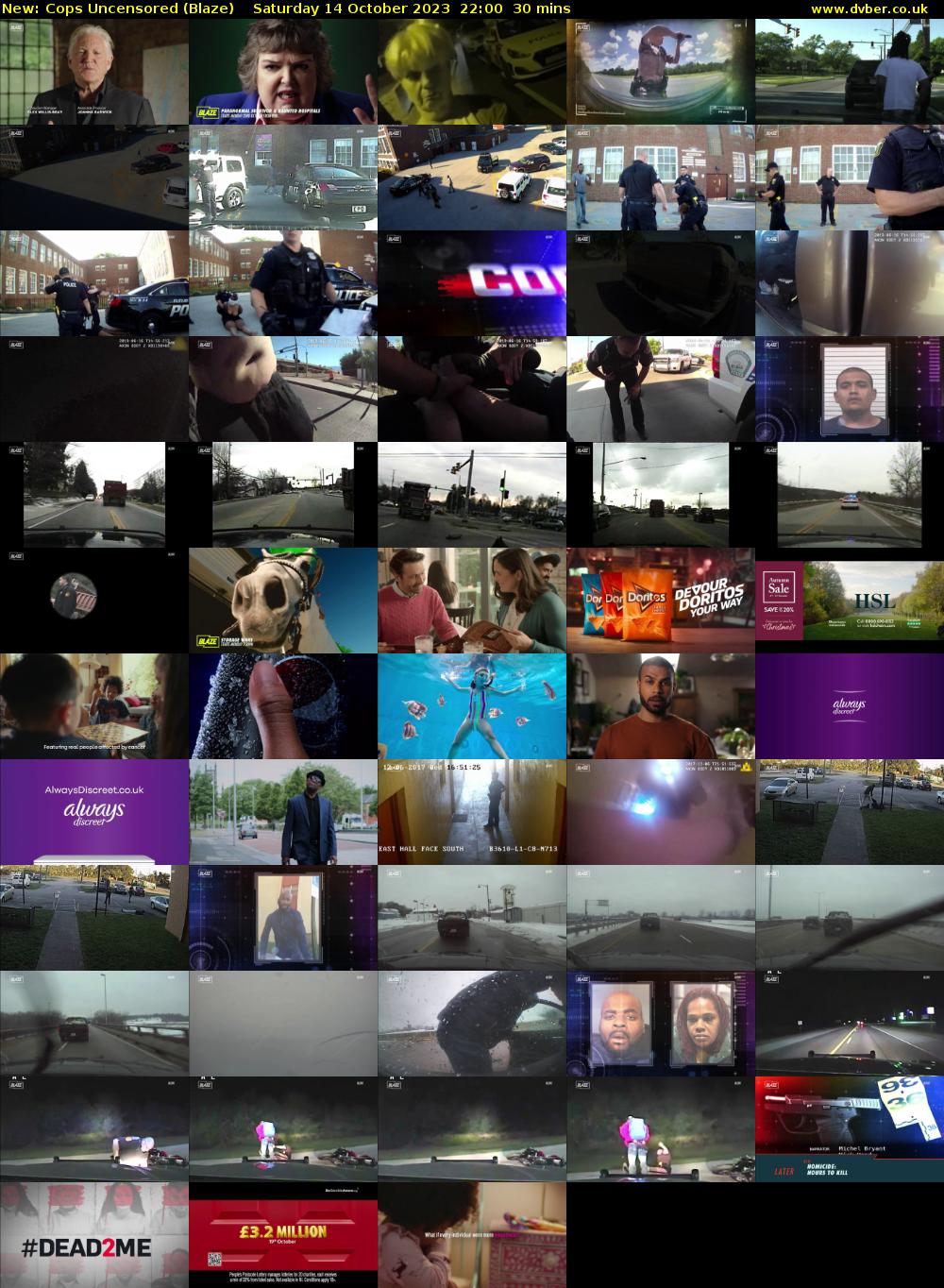 Cops Uncensored (Blaze) Saturday 14 October 2023 22:00 - 22:30
