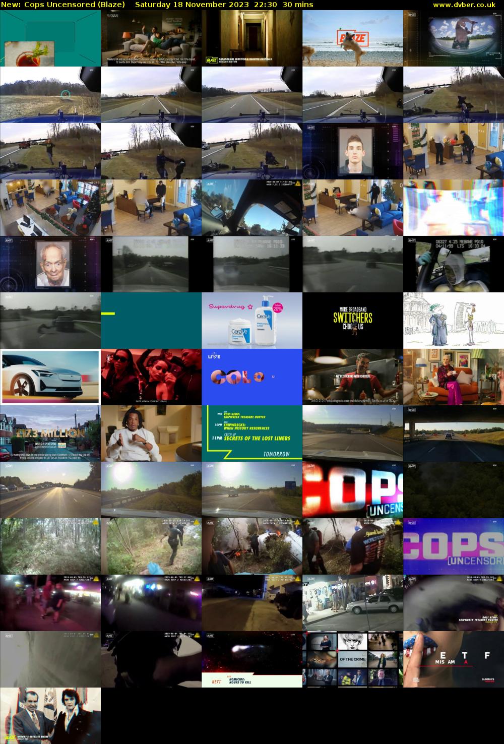 Cops Uncensored (Blaze) Saturday 18 November 2023 22:30 - 23:00