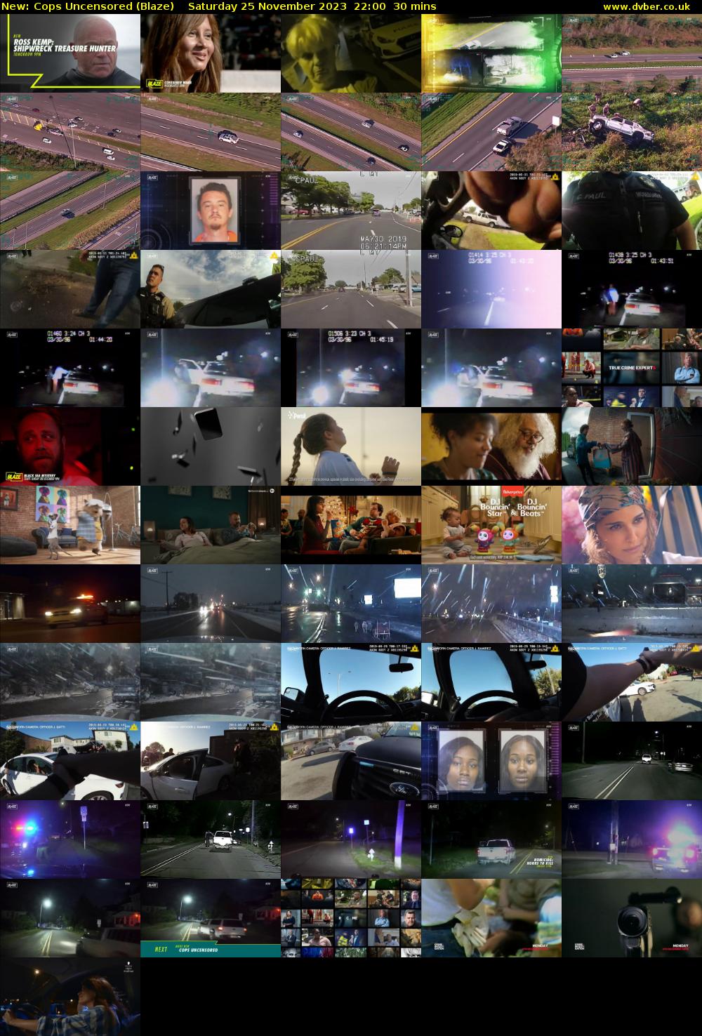 Cops Uncensored (Blaze) Saturday 25 November 2023 22:00 - 22:30