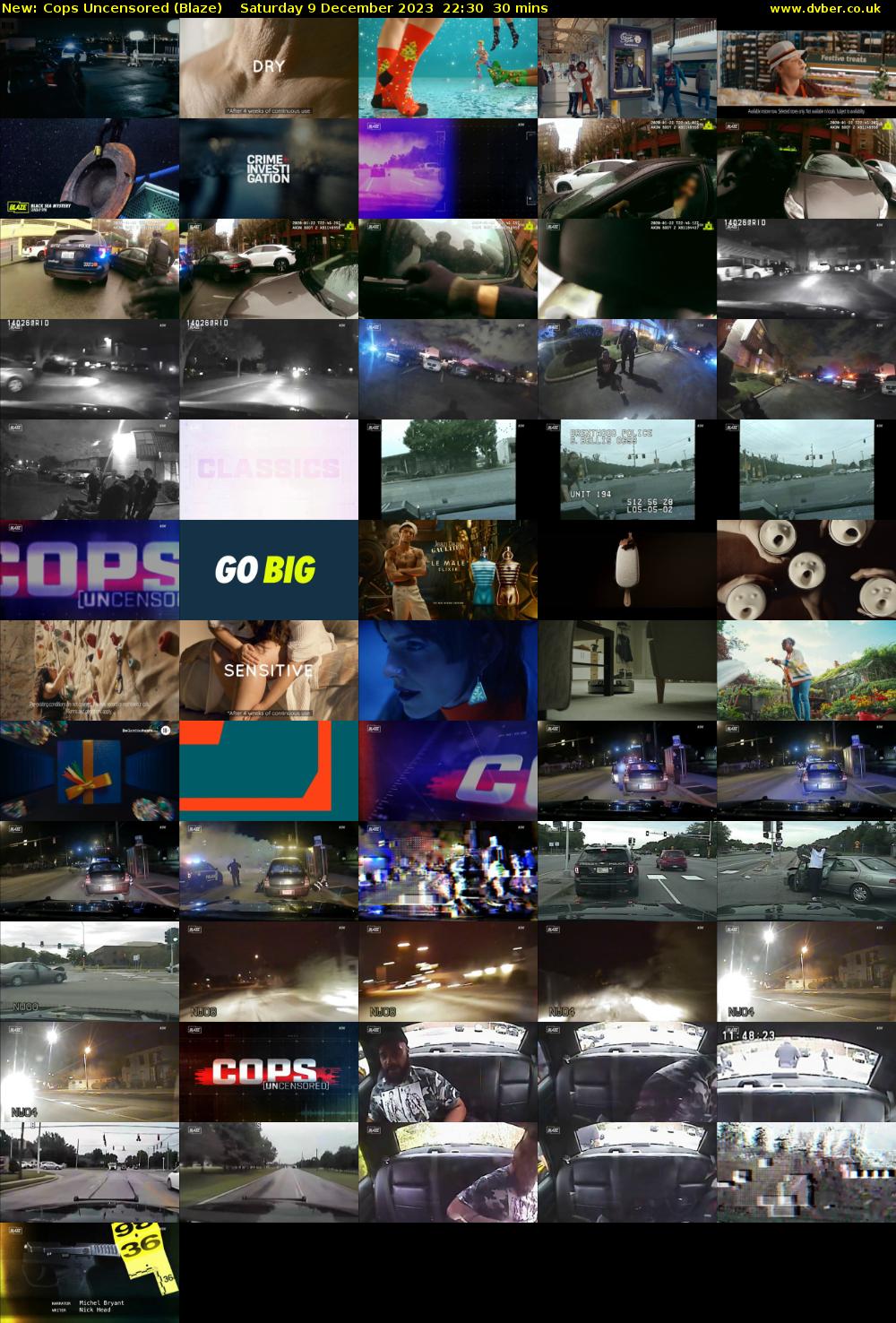 Cops Uncensored (Blaze) Saturday 9 December 2023 22:30 - 23:00