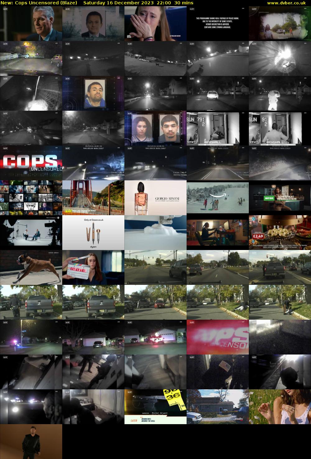 Cops Uncensored (Blaze) Saturday 16 December 2023 22:00 - 22:30