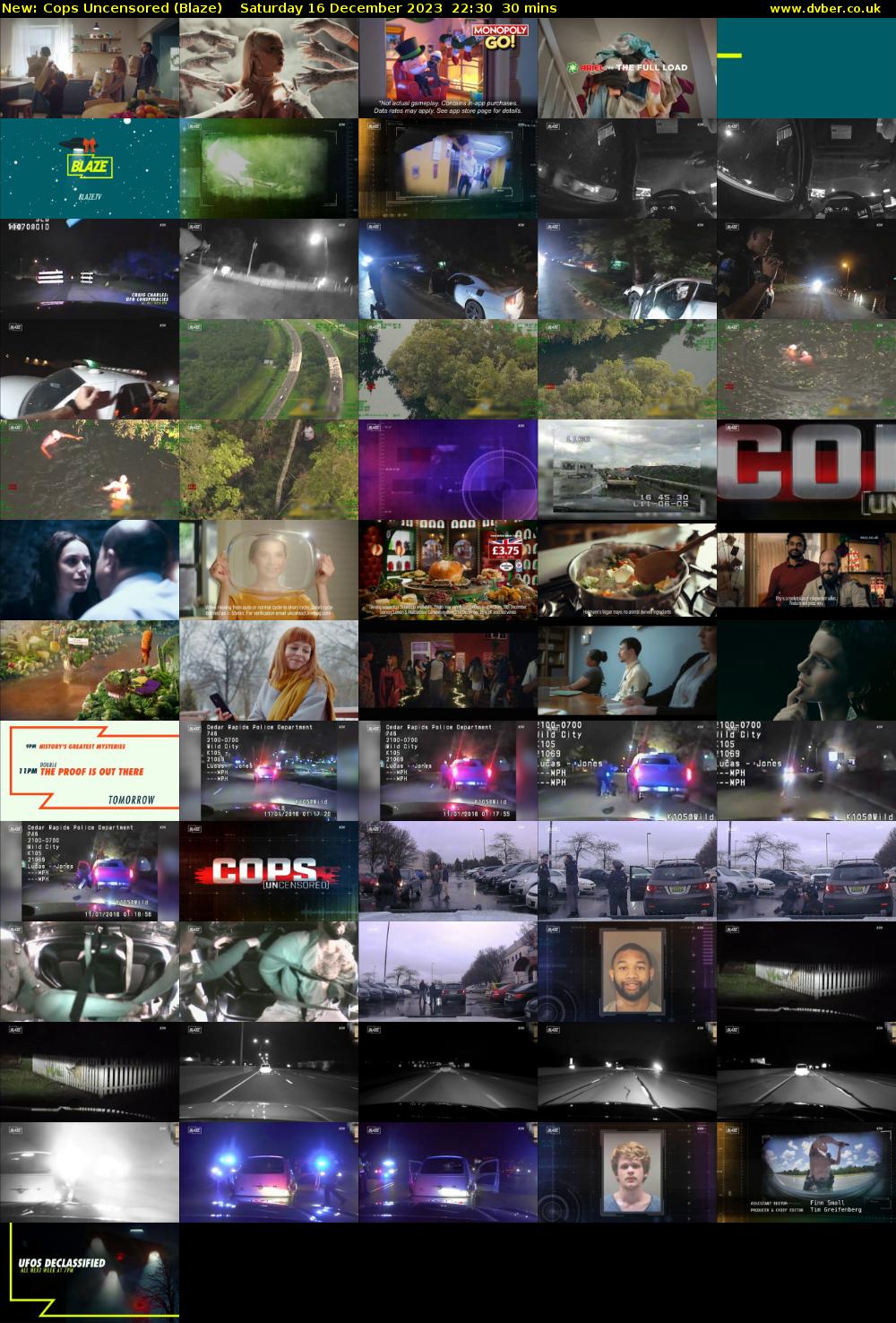 Cops Uncensored (Blaze) Saturday 16 December 2023 22:30 - 23:00