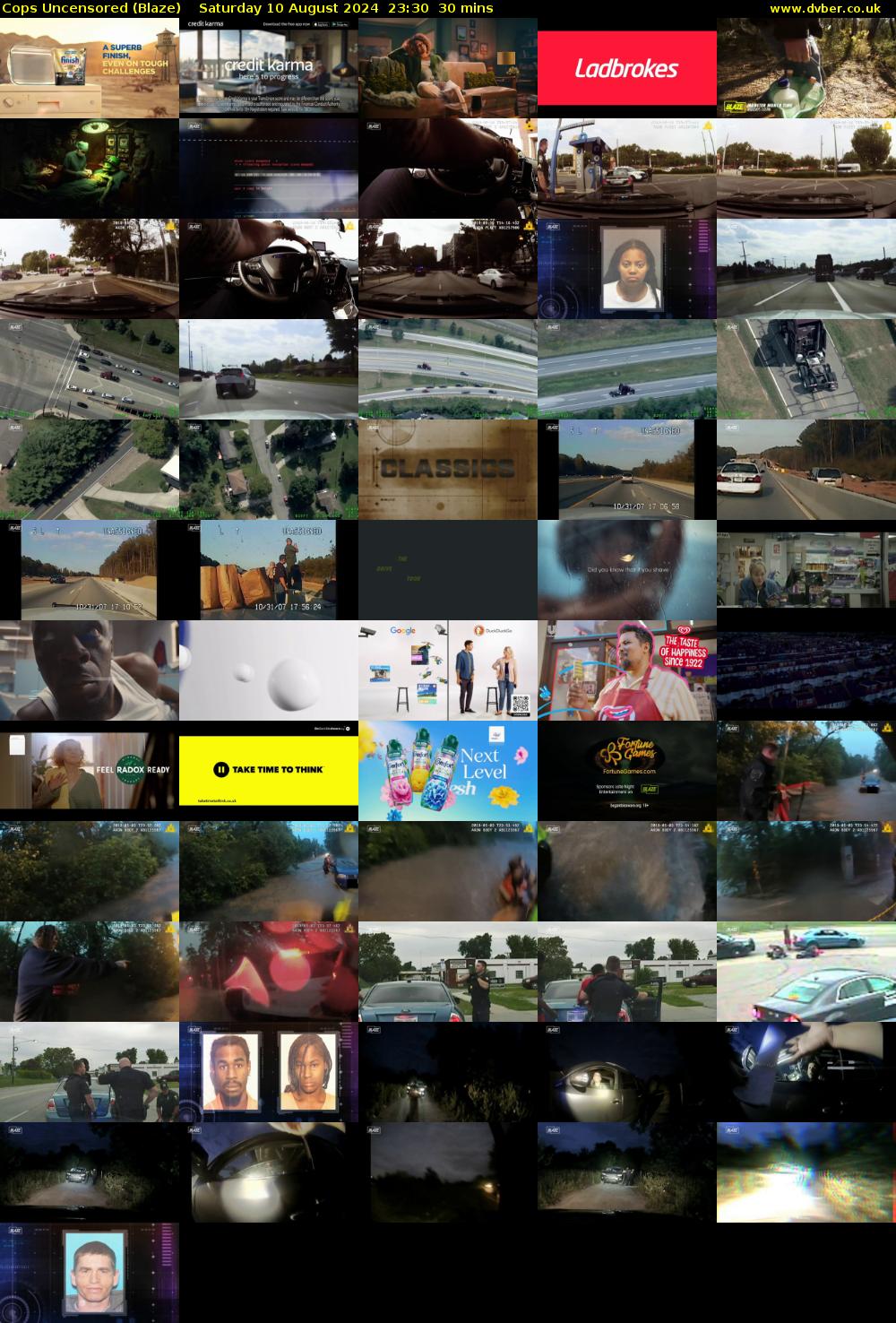 Cops Uncensored (Blaze) Saturday 10 August 2024 23:30 - 00:00