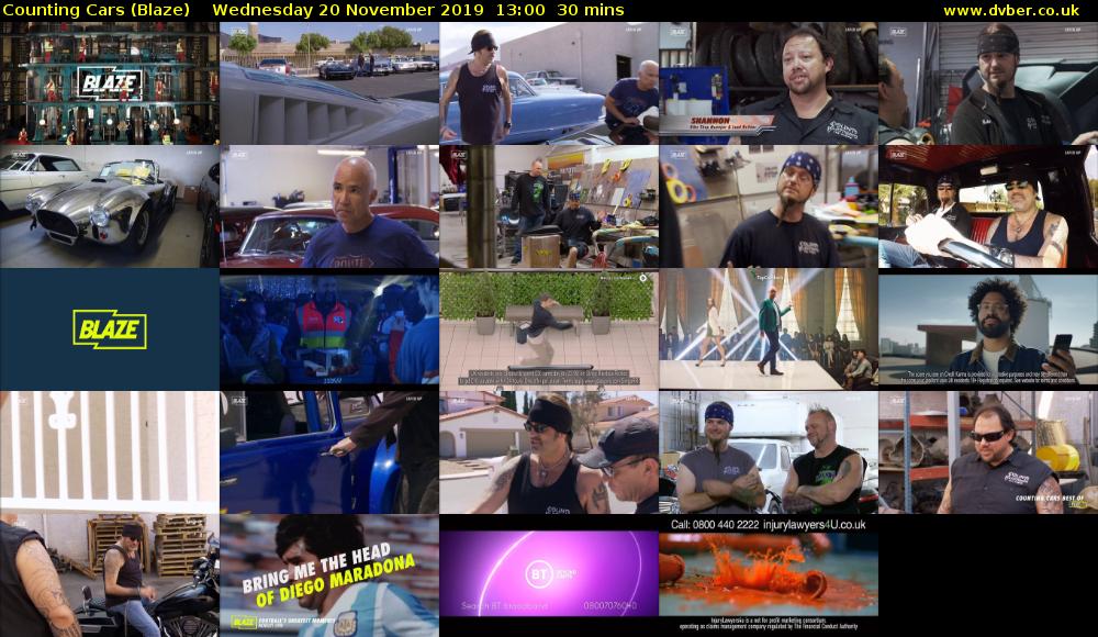 Counting Cars (Blaze) Wednesday 20 November 2019 13:00 - 13:30