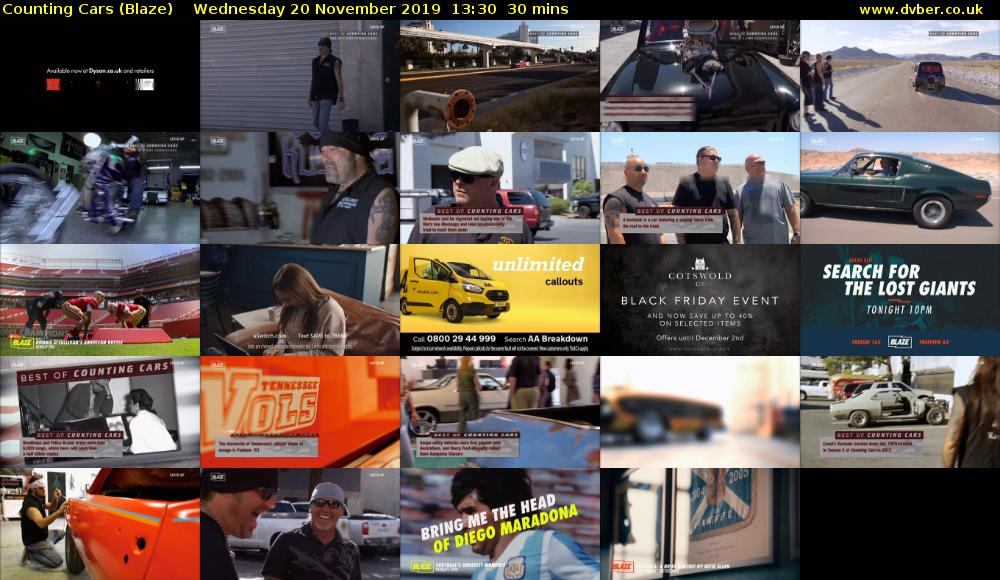 Counting Cars (Blaze) Wednesday 20 November 2019 13:30 - 14:00