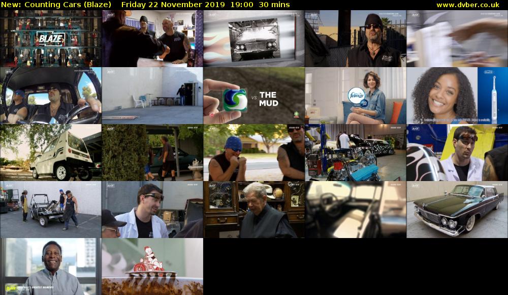 Counting Cars (Blaze) Friday 22 November 2019 19:00 - 19:30