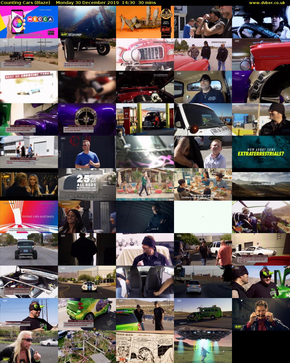 Counting Cars (Blaze) Monday 30 December 2019 14:30 - 15:00