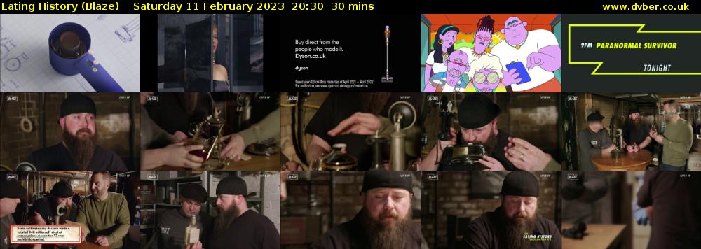 Eating History (Blaze) Saturday 11 February 2023 20:30 - 21:00