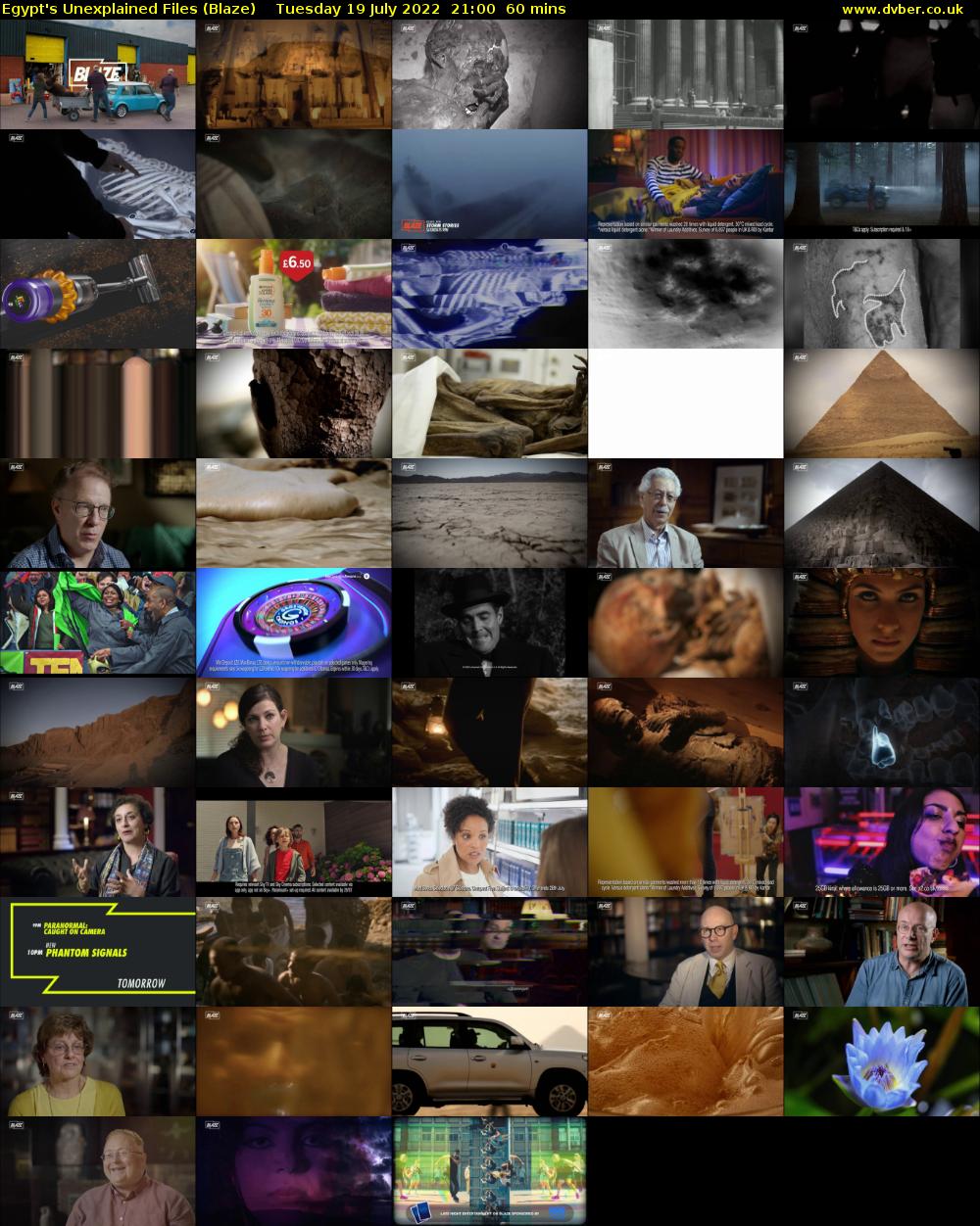 Egypt's Unexplained Files (Blaze) Tuesday 19 July 2022 21:00 - 22:00