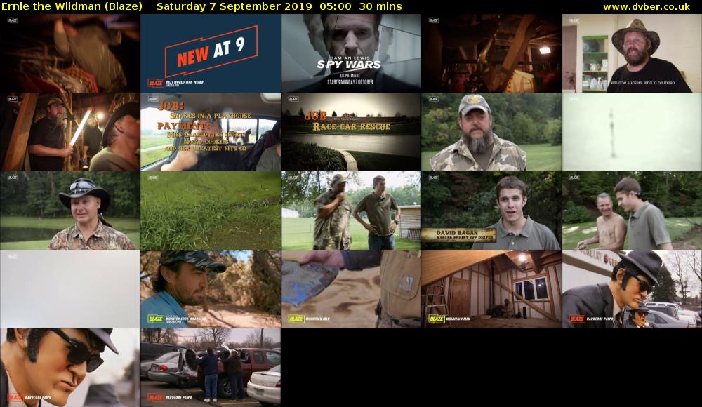 Ernie the Wildman (Blaze) Saturday 7 September 2019 05:00 - 05:30