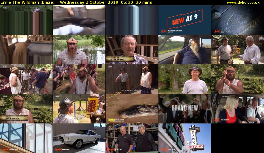 Ernie the Wildman (Blaze) Wednesday 2 October 2019 05:30 - 06:00