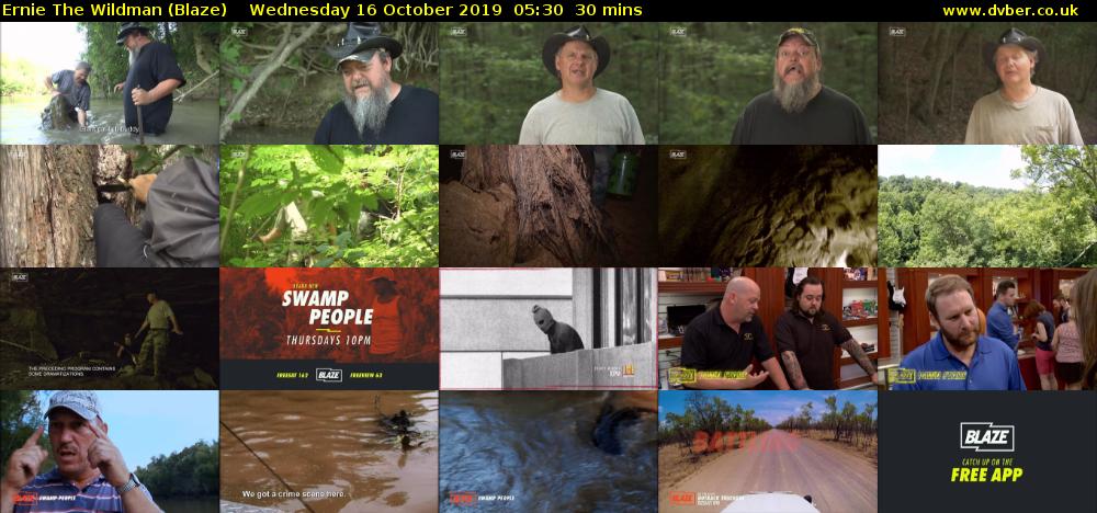 Ernie the Wildman (Blaze) Wednesday 16 October 2019 05:30 - 06:00