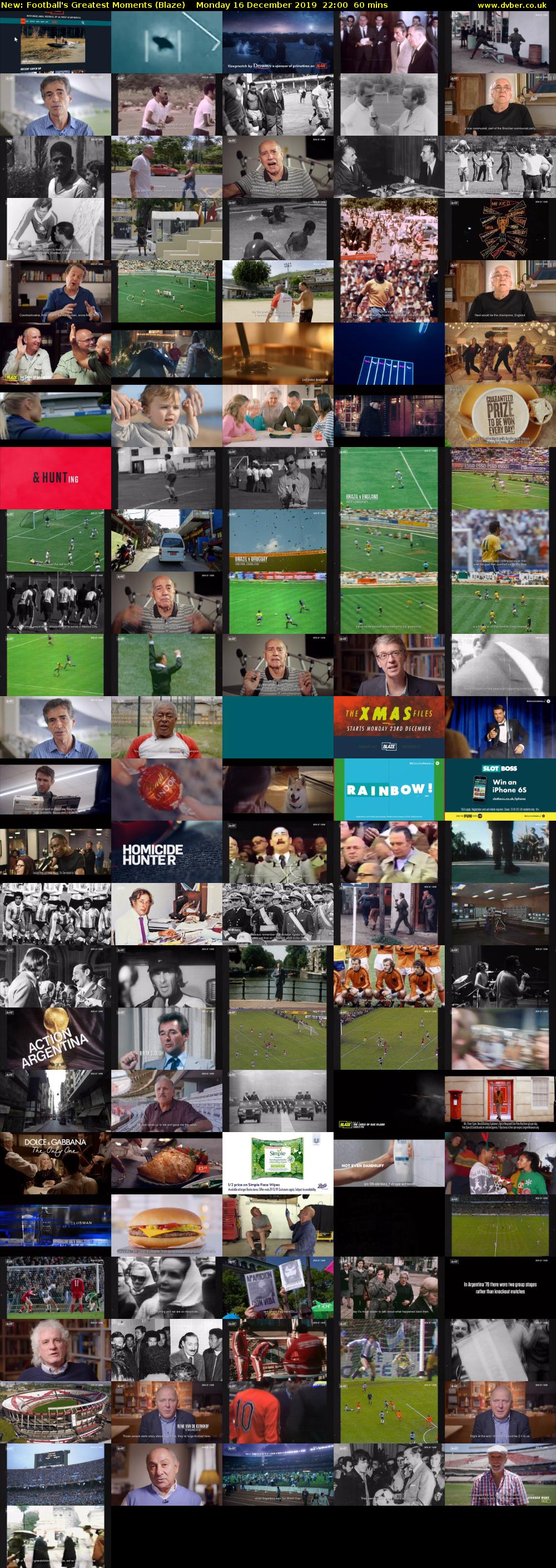 Football's Greatest Moments (Blaze) Monday 16 December 2019 22:00 - 23:00
