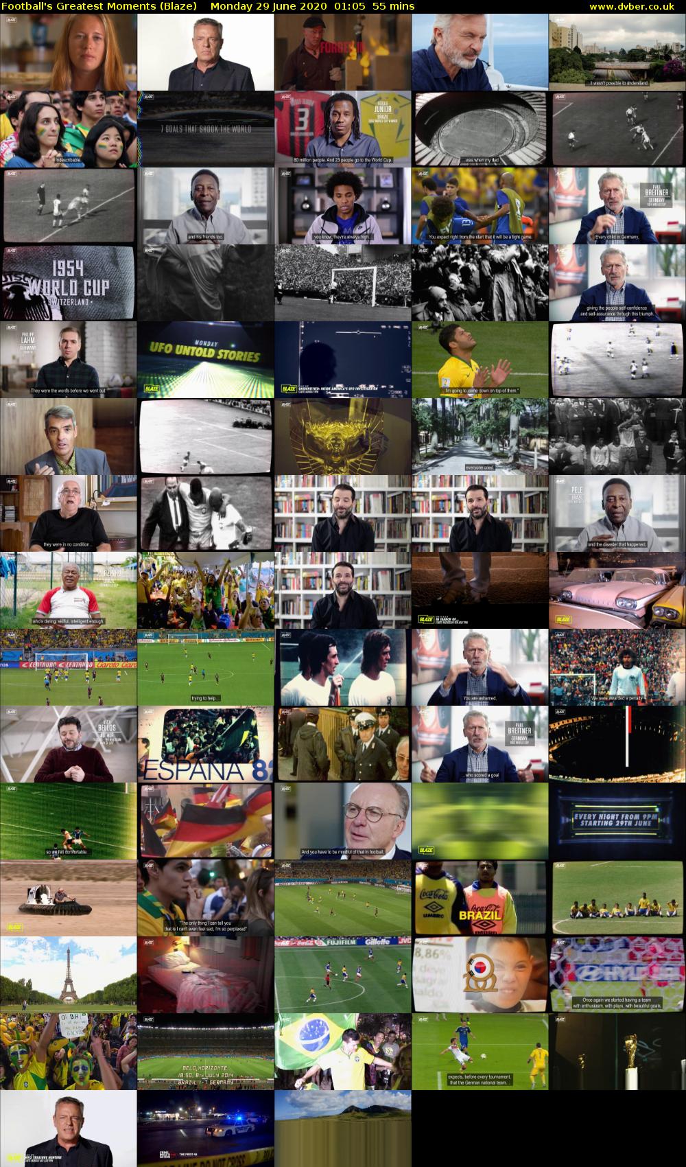 Football's Greatest Moments (Blaze) Monday 29 June 2020 01:05 - 02:00