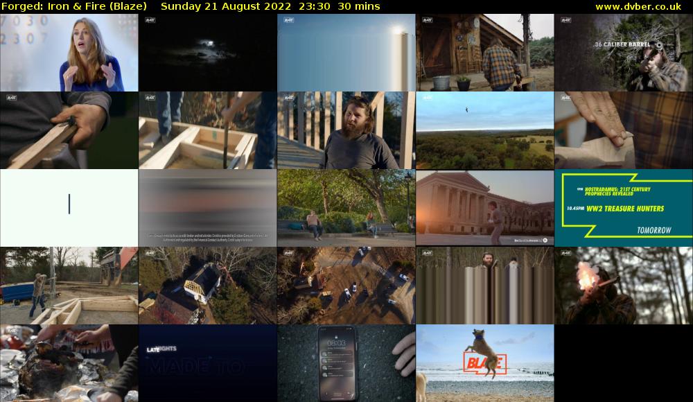 Forged: Iron & Fire (Blaze) Sunday 21 August 2022 23:30 - 00:00