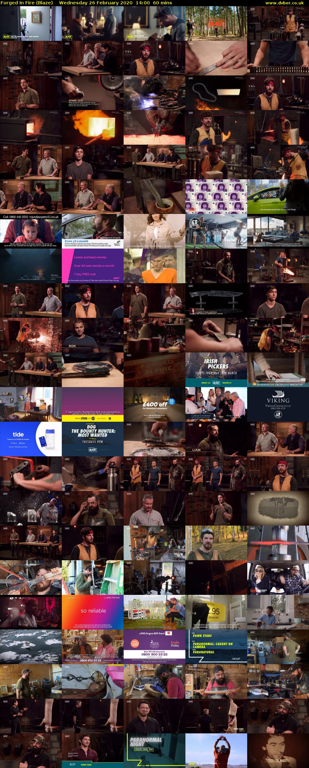 Forged In Fire (Blaze) Wednesday 26 February 2020 14:00 - 15:00