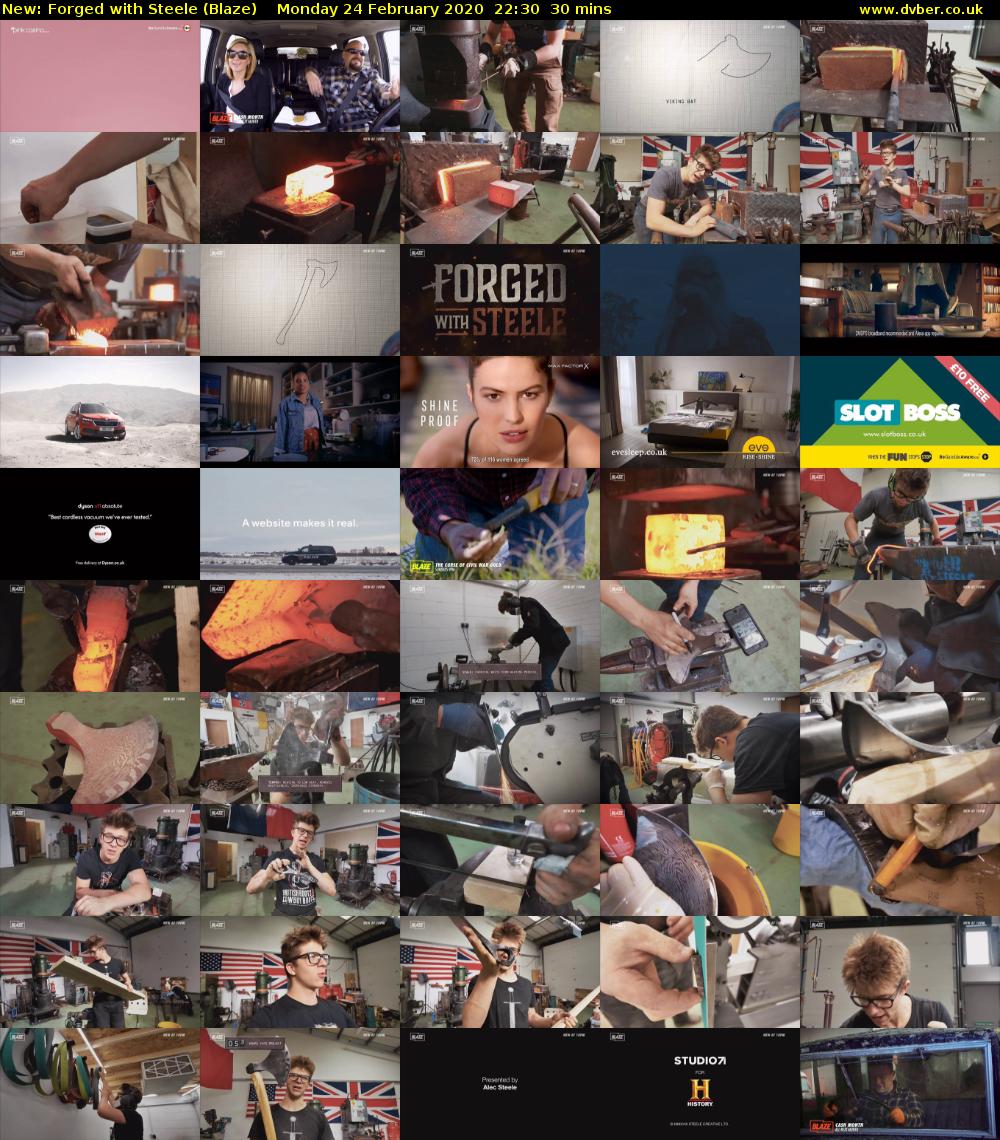 Forged with Steele (Blaze) Monday 24 February 2020 22:30 - 23:00