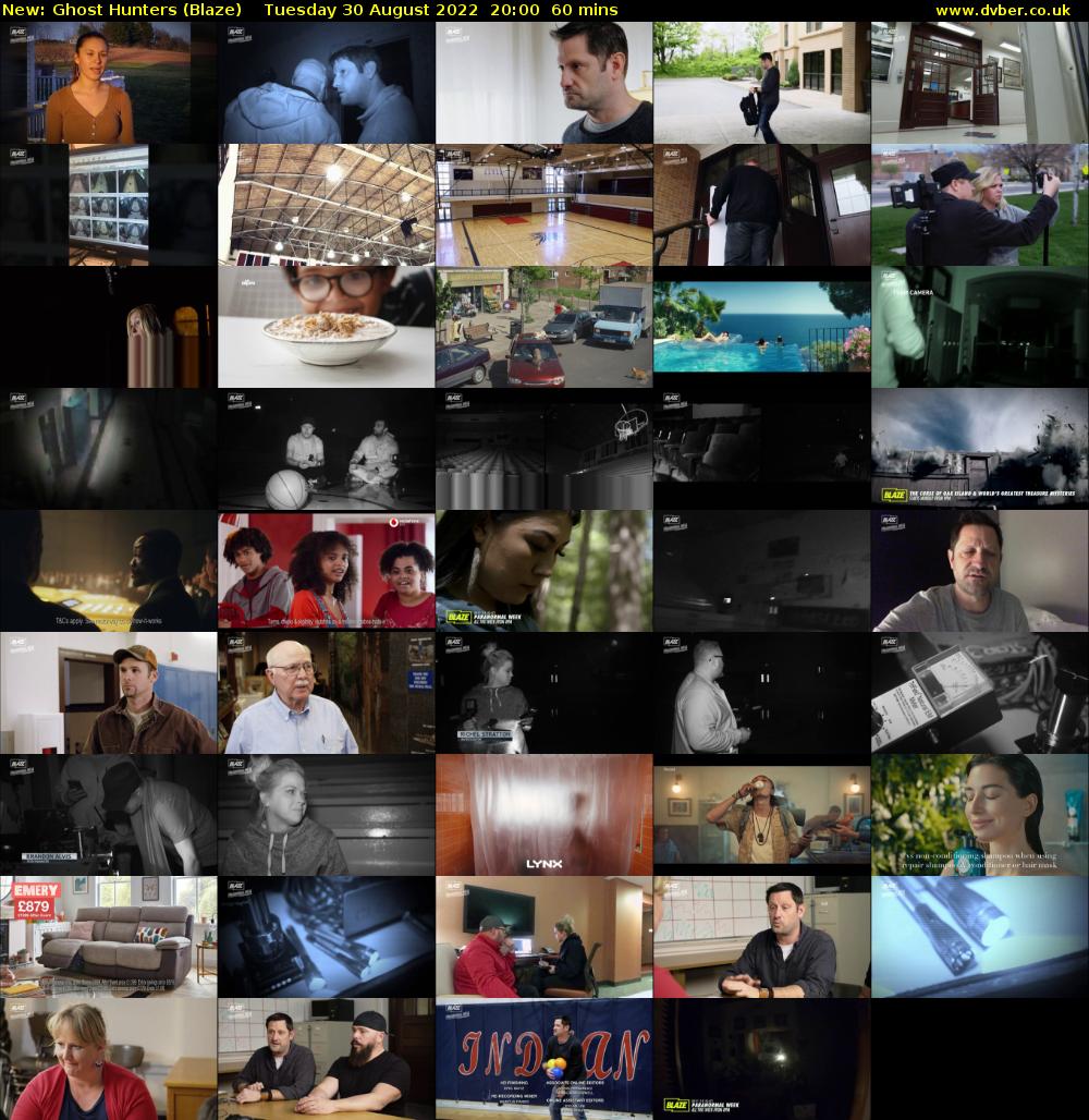Ghost Hunters (Blaze) Tuesday 30 August 2022 20:00 - 21:00