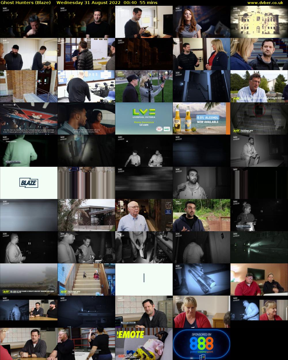 Ghost Hunters (Blaze) Wednesday 31 August 2022 00:40 - 01:35