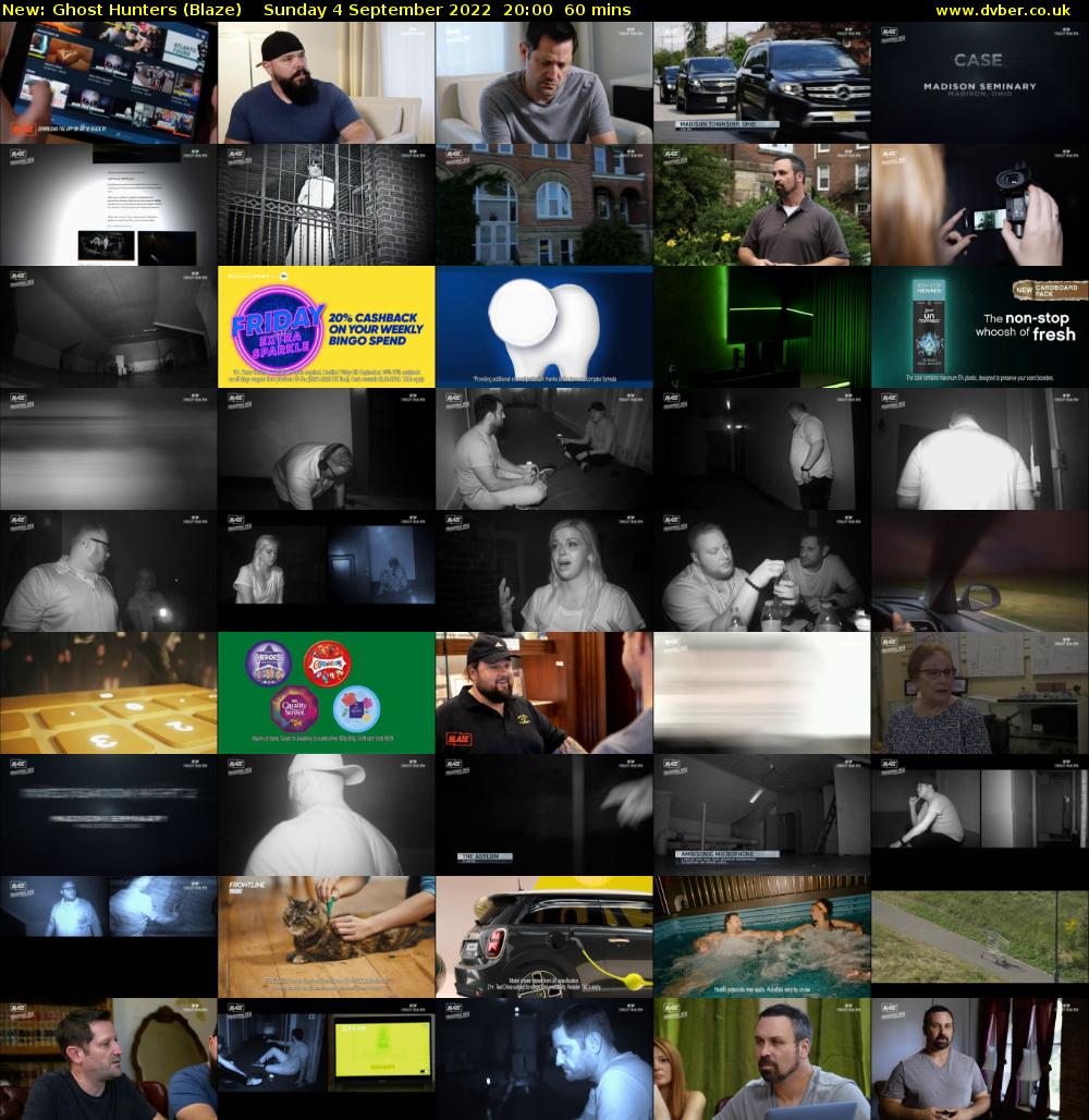 Ghost Hunters (Blaze) Sunday 4 September 2022 20:00 - 21:00