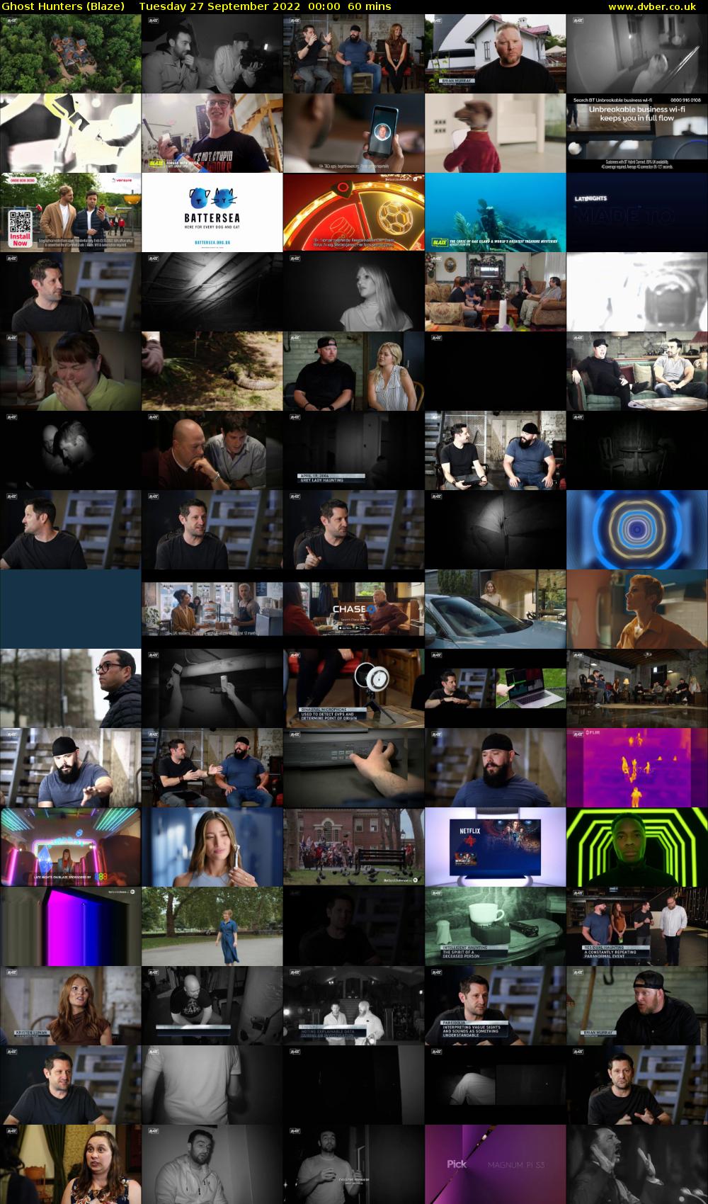 Ghost Hunters (Blaze) Tuesday 27 September 2022 00:00 - 01:00