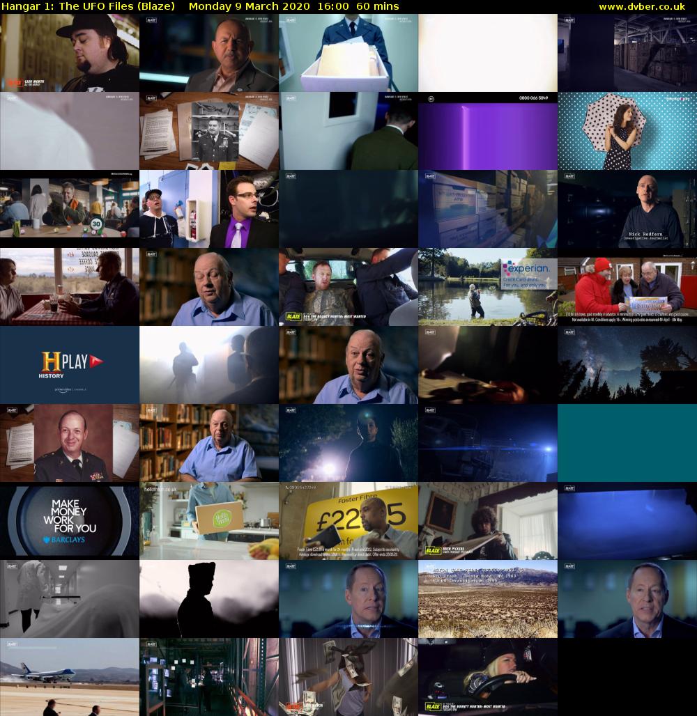 Hangar 1: The UFO Files (Blaze) Monday 9 March 2020 16:00 - 17:00