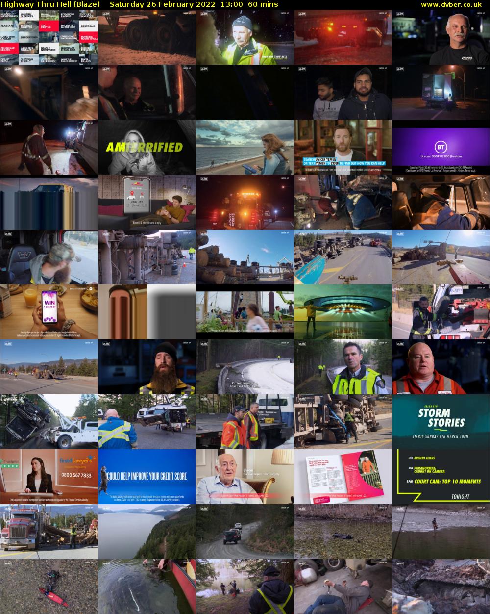 Highway Thru Hell (Blaze) Saturday 26 February 2022 13:00 - 14:00