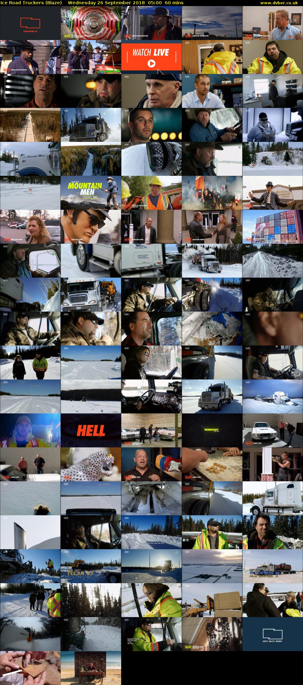 Ice Road Truckers (Blaze) Wednesday 26 September 2018 05:00 - 06:00