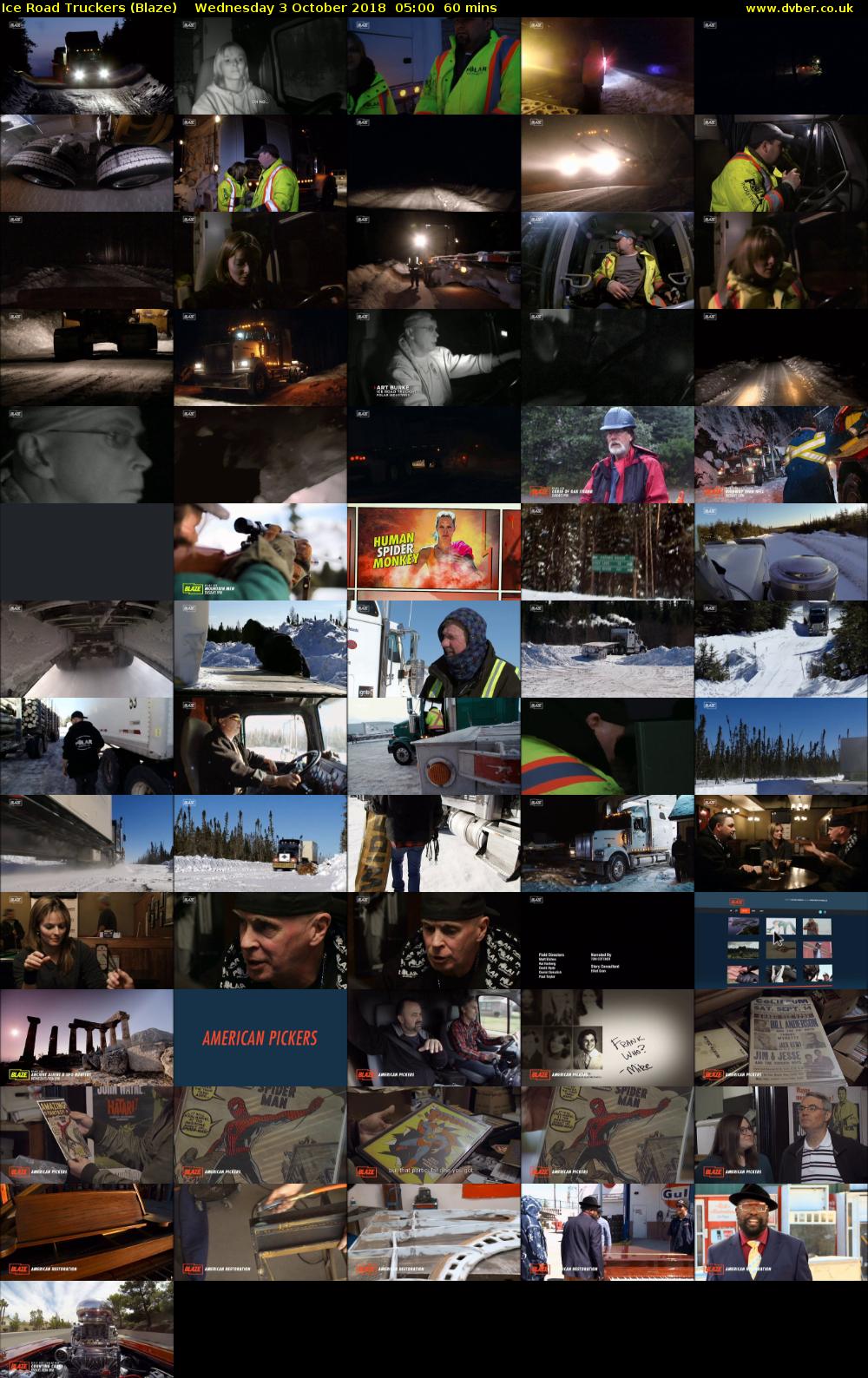 Ice Road Truckers (Blaze) Wednesday 3 October 2018 05:00 - 06:00