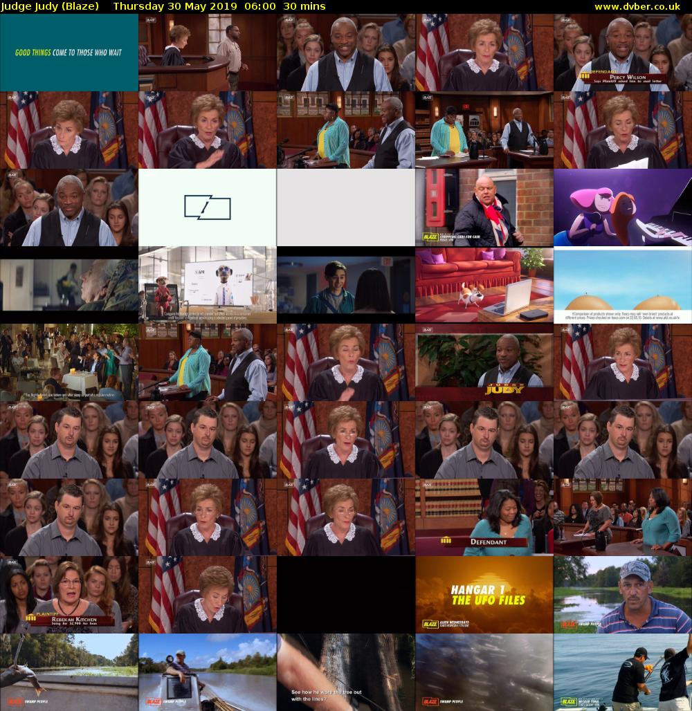 Judge Judy (Blaze) Thursday 30 May 2019 06:00 - 06:30