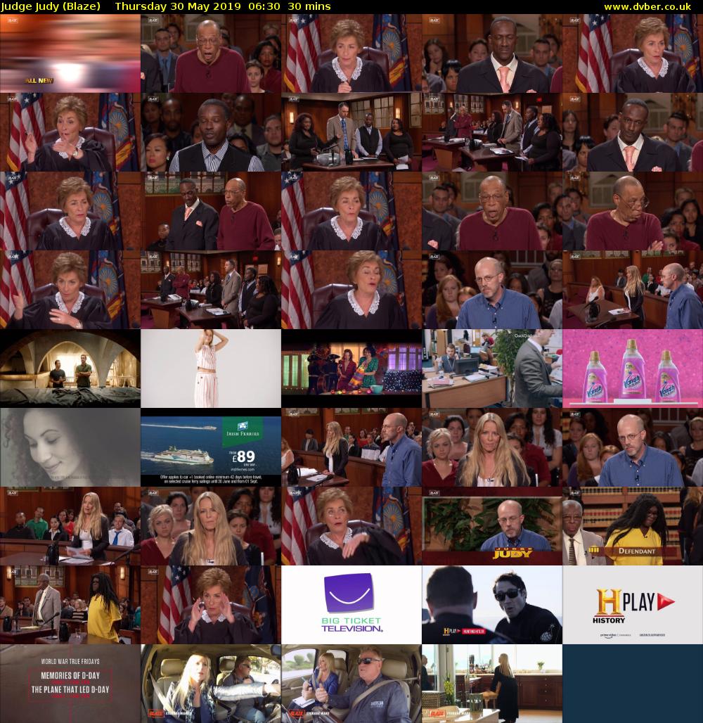 Judge Judy (Blaze) Thursday 30 May 2019 06:30 - 07:00