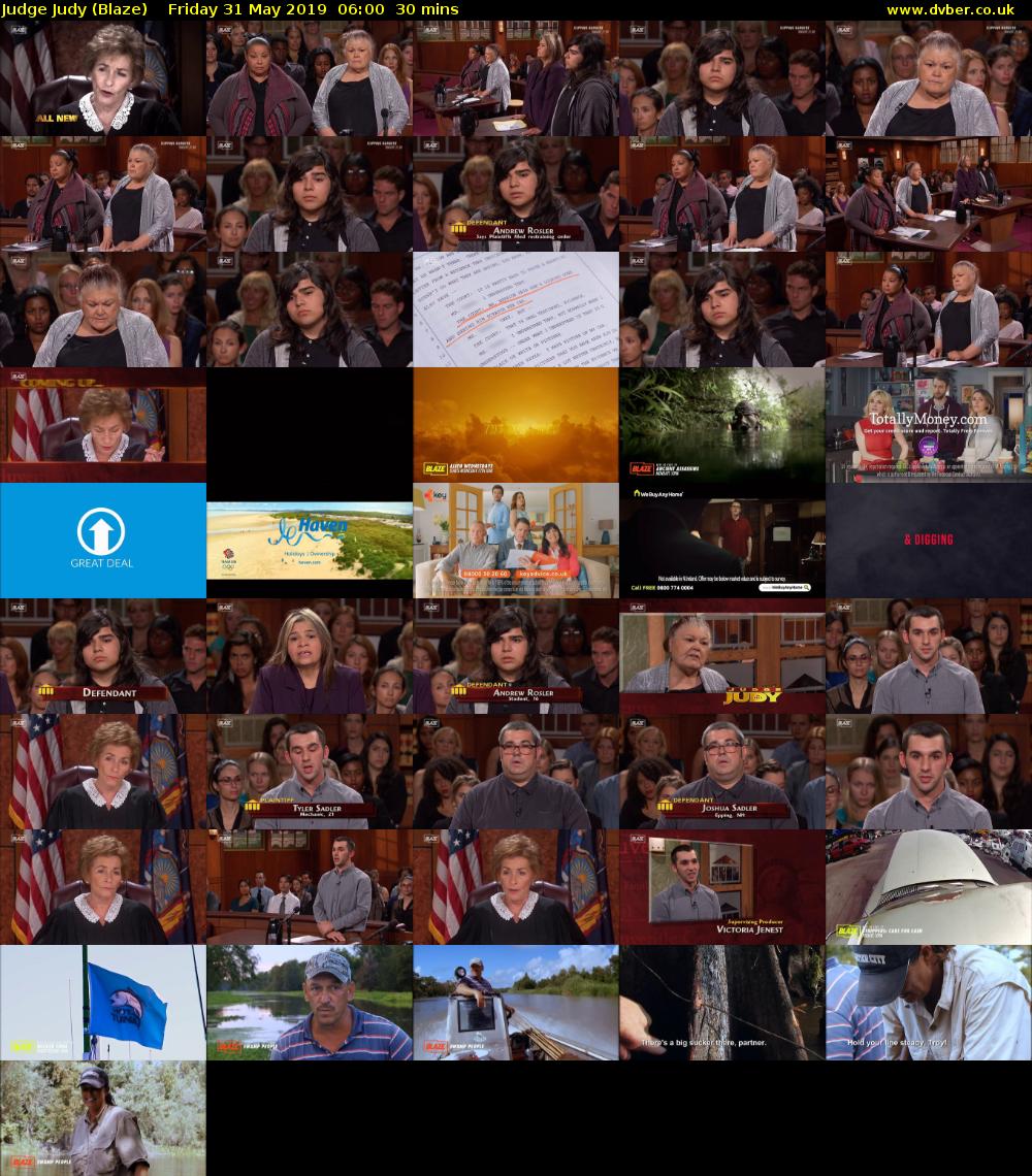 Judge Judy (Blaze) Friday 31 May 2019 06:00 - 06:30
