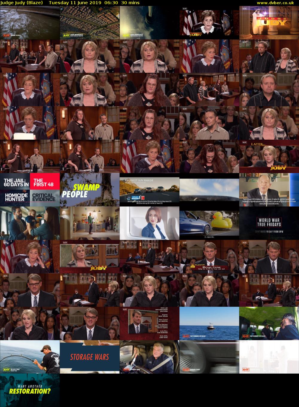 Judge Judy (Blaze) Tuesday 11 June 2019 06:30 - 07:00