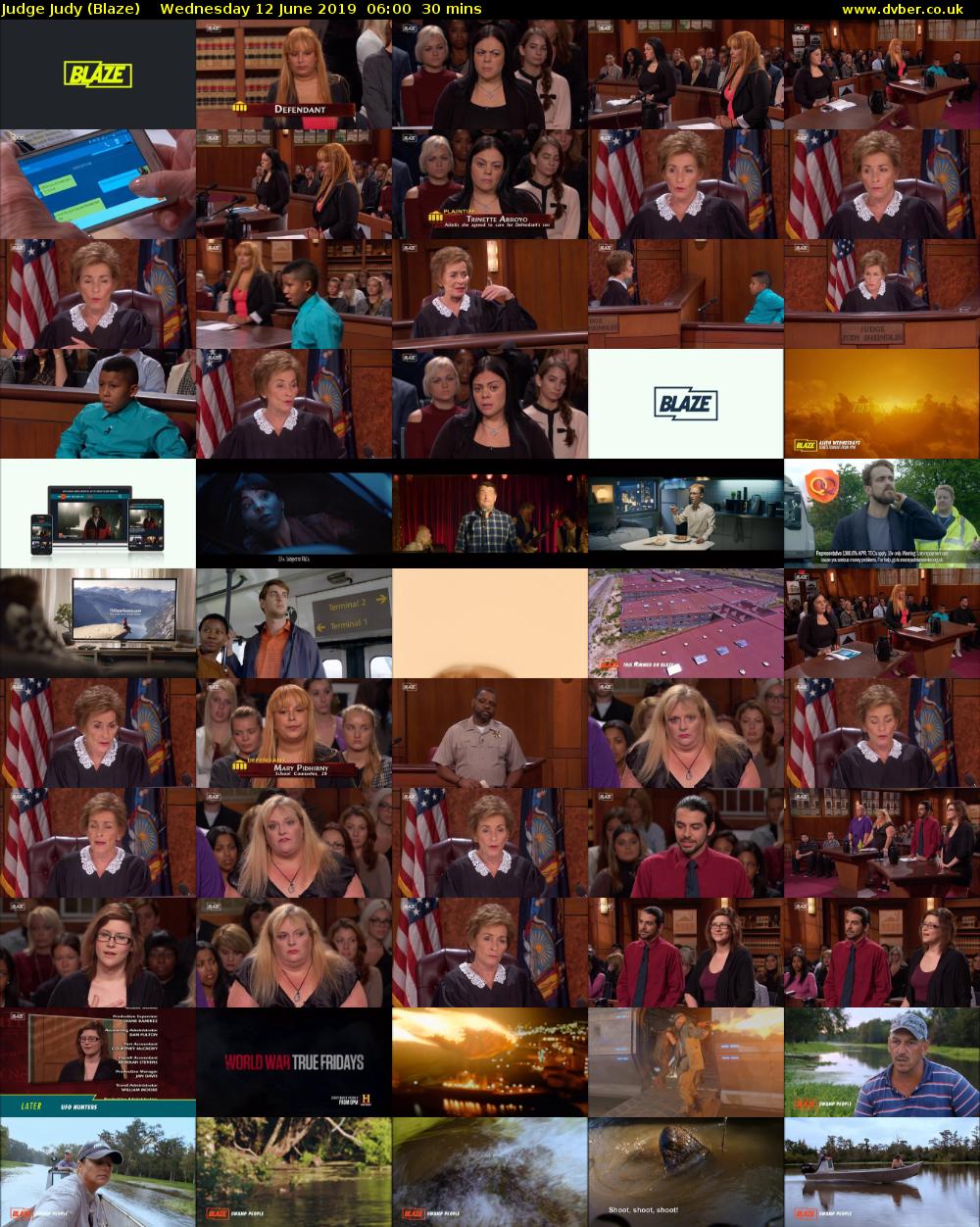 Judge Judy (Blaze) Wednesday 12 June 2019 06:00 - 06:30