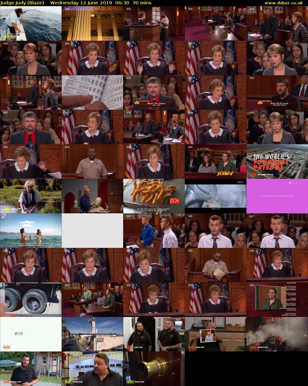 Judge Judy (Blaze) Wednesday 12 June 2019 06:30 - 07:00
