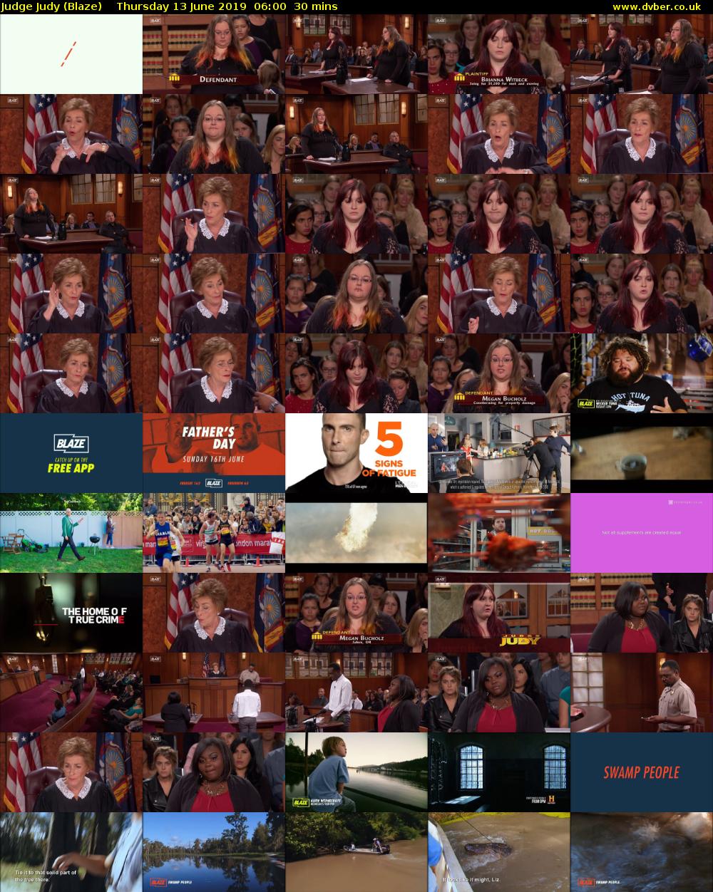 Judge Judy (Blaze) Thursday 13 June 2019 06:00 - 06:30