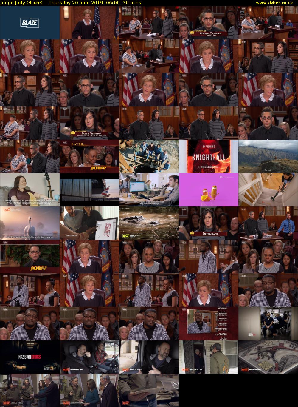 Judge Judy (Blaze) Thursday 20 June 2019 06:00 - 06:30