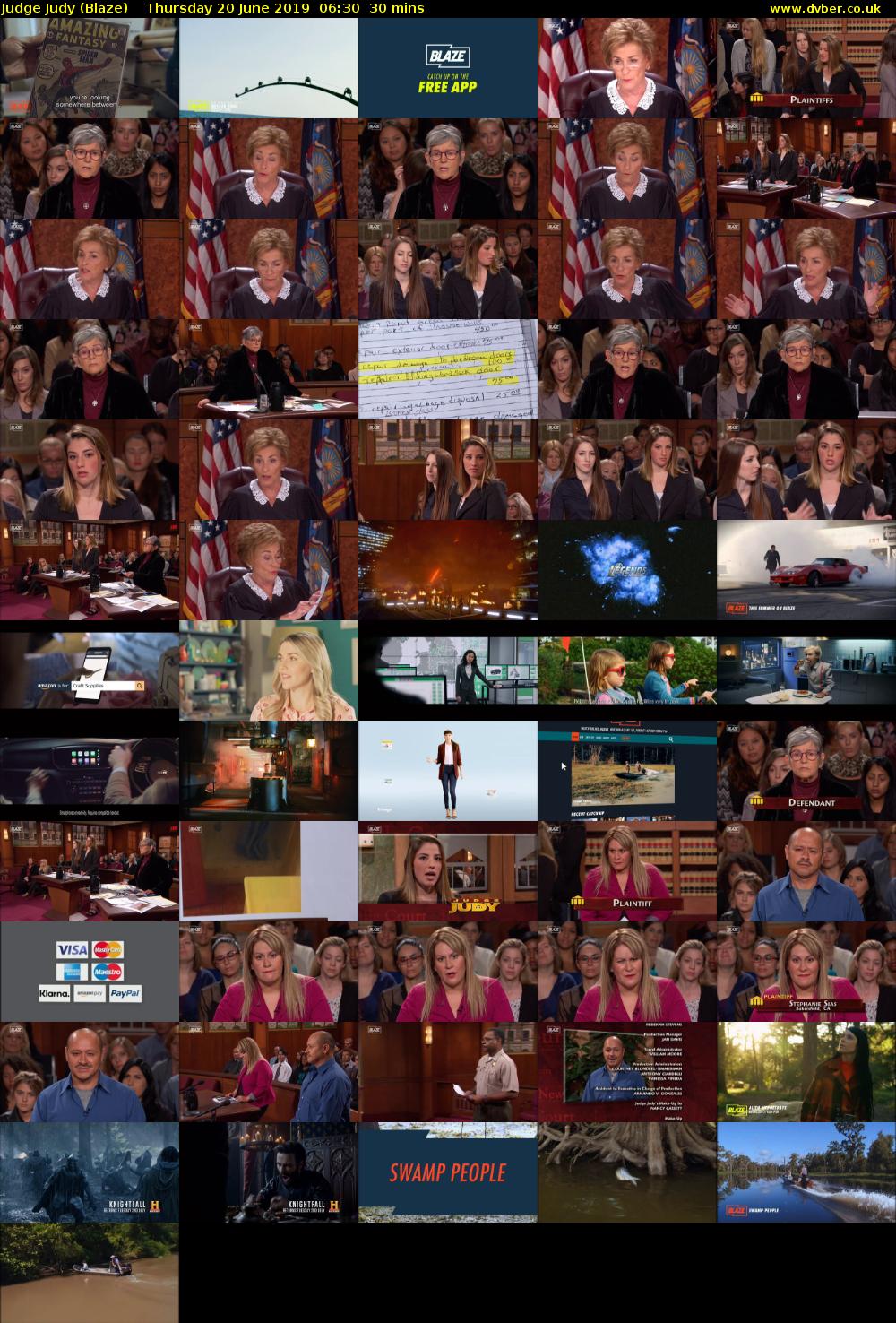 Judge Judy (Blaze) Thursday 20 June 2019 06:30 - 07:00