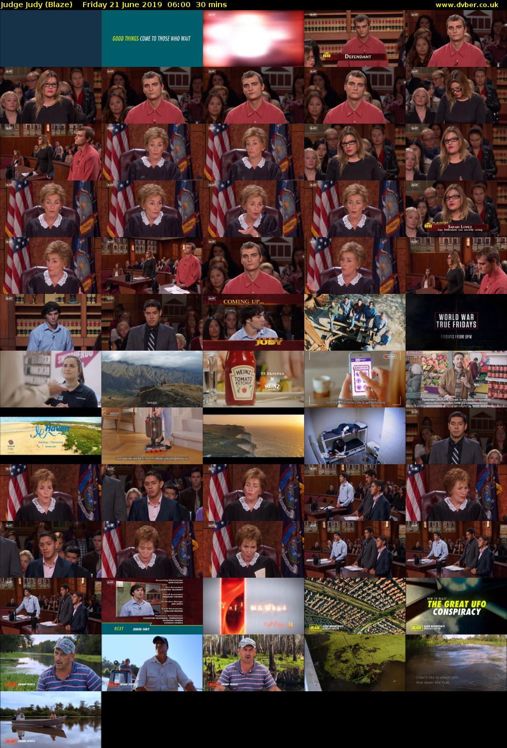 Judge Judy (Blaze) Friday 21 June 2019 06:00 - 06:30