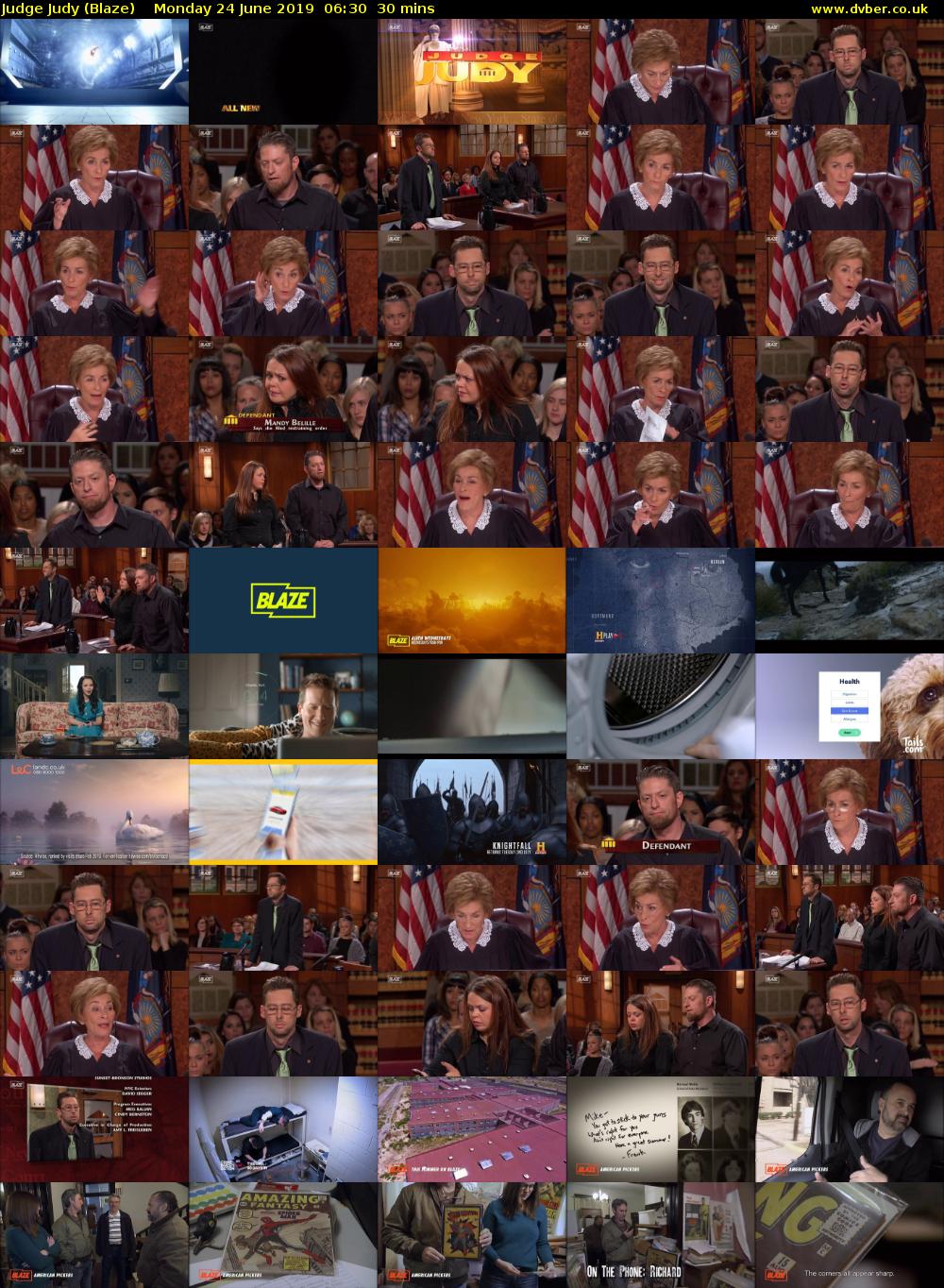 Judge Judy (Blaze) Monday 24 June 2019 06:30 - 07:00
