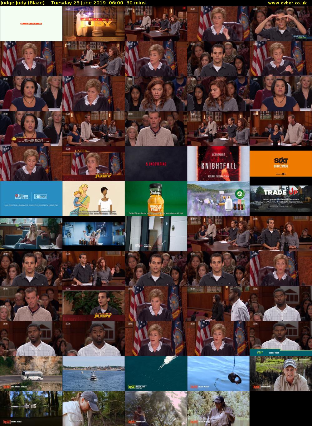 Judge Judy (Blaze) Tuesday 25 June 2019 06:00 - 06:30