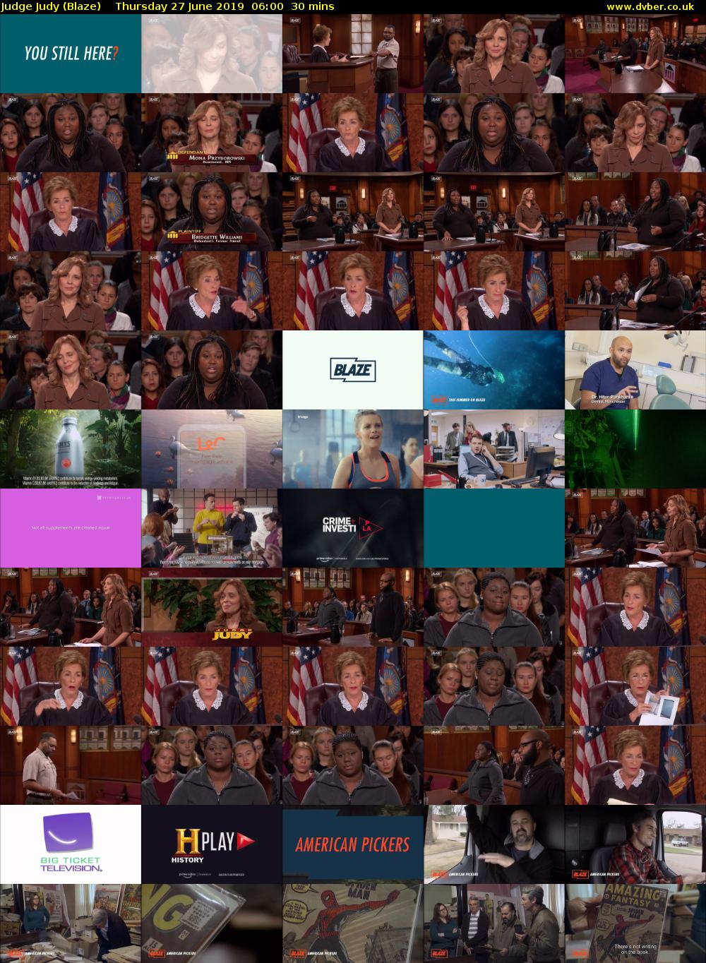 Judge Judy (Blaze) Thursday 27 June 2019 06:00 - 06:30