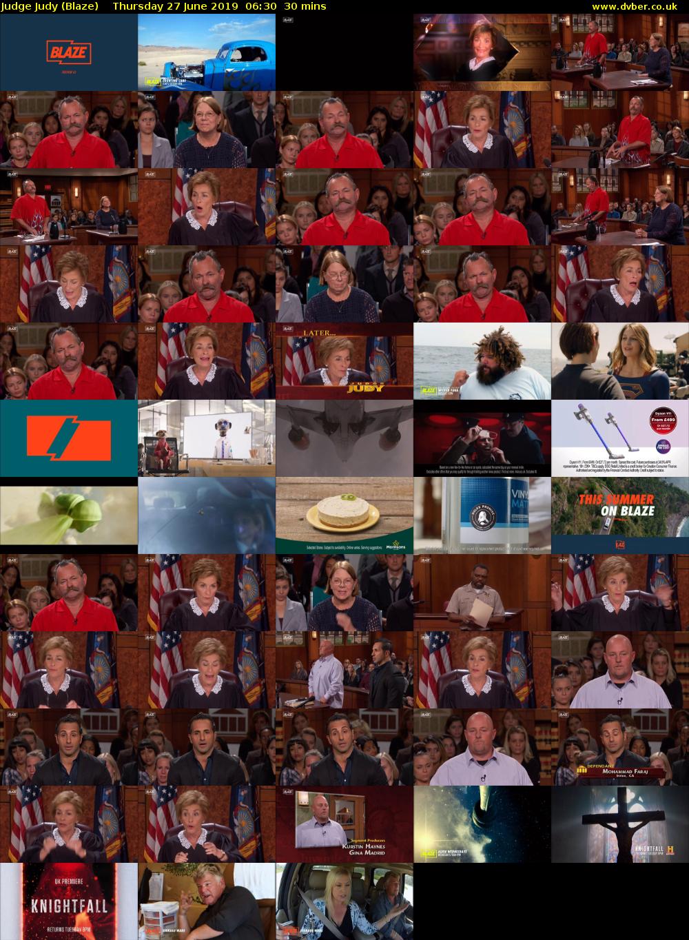 Judge Judy (Blaze) Thursday 27 June 2019 06:30 - 07:00