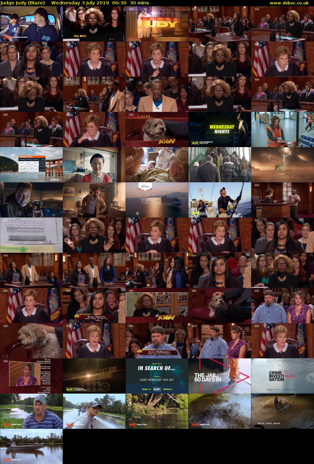 Judge Judy (Blaze) Wednesday 3 July 2019 06:30 - 07:00