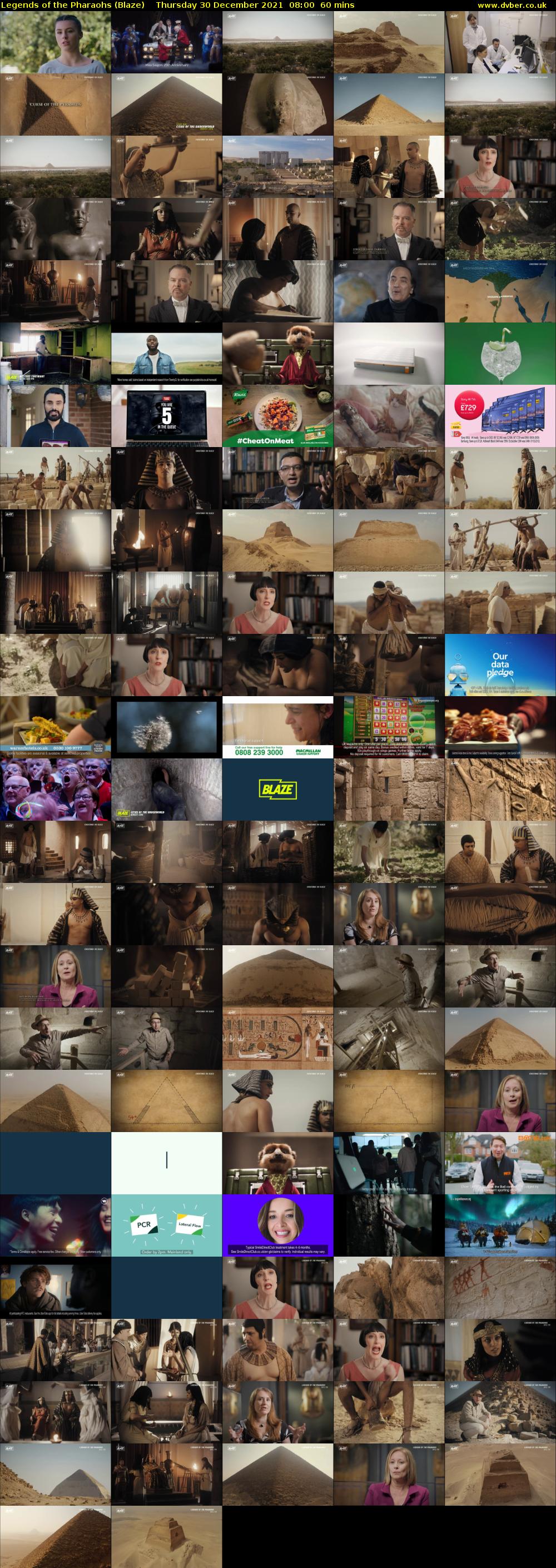 Legends of the Pharaohs (Blaze) Thursday 30 December 2021 08:00 - 09:00