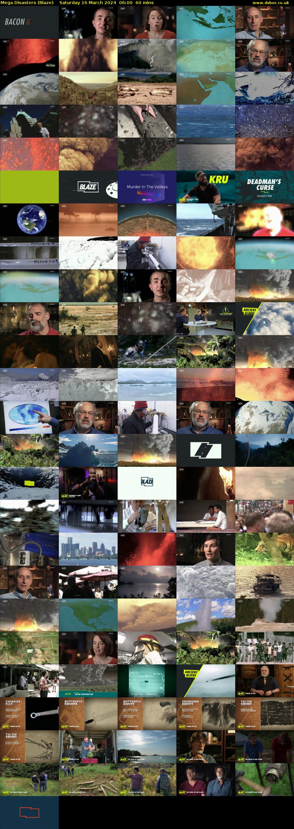 Mega Disasters (Blaze) Saturday 16 March 2024 06:00 - 07:00