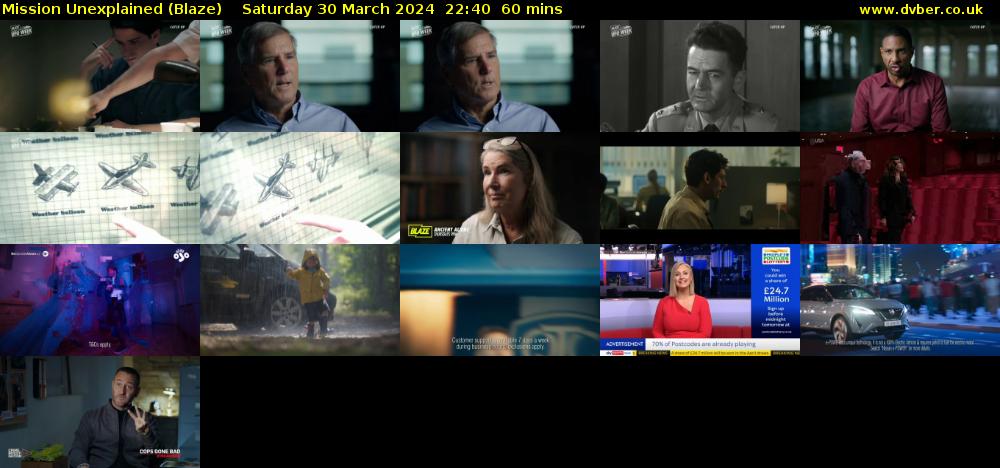 Mission Unexplained (Blaze) Saturday 30 March 2024 22:40 - 23:40
