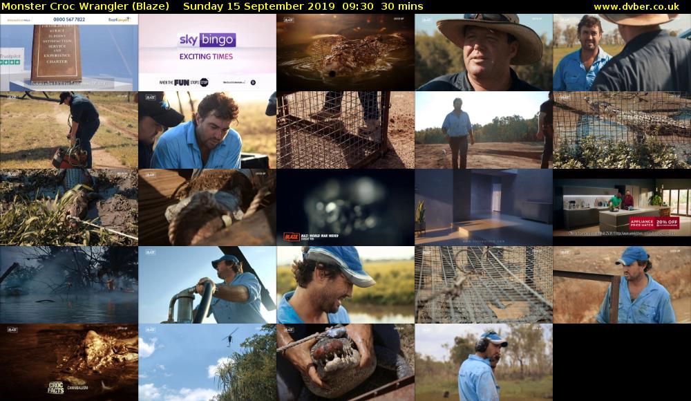 Monster Croc Wrangler (Blaze) Sunday 15 September 2019 09:30 - 10:00